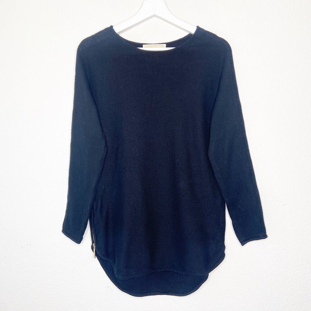 MICHAEL Michael Kors Black Side Zipper Sweater Sz S